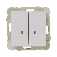 Wyłączniki światła i elektryczne - Efapel Włącznik podwójny z podświetleniem Logus biały - miniaturka - grafika 1