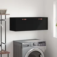 Szafki na klucze - vidaXL Szafka wisząca, czarna, 100x36,5x35 cm, materiał drewnopochodny - miniaturka - grafika 1