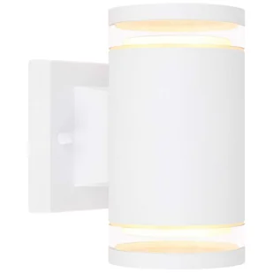 Kinkiet LAMPA zewnętrzna ALCALA 32063-2W Globo elewacyjna OPRAWA metalowa tuba ścienna outdoor IP44 biała przezroczysta - Lampy ogrodowe - miniaturka - grafika 1