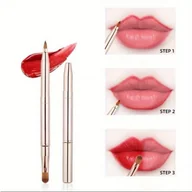 Pędzle do makijażu - TEMU 1szt Dwustronny Wysuwany Pędzel do Ust, Precyzyjny Aplikator do Szminki i Błyszczyka, Przenośny Pędzel do Makijażu Ust z Nasadką, Narzędzie do - miniaturka - grafika 1