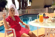 Szlafroki damskie - Podomka Mia Czerwona - miniaturka - grafika 1