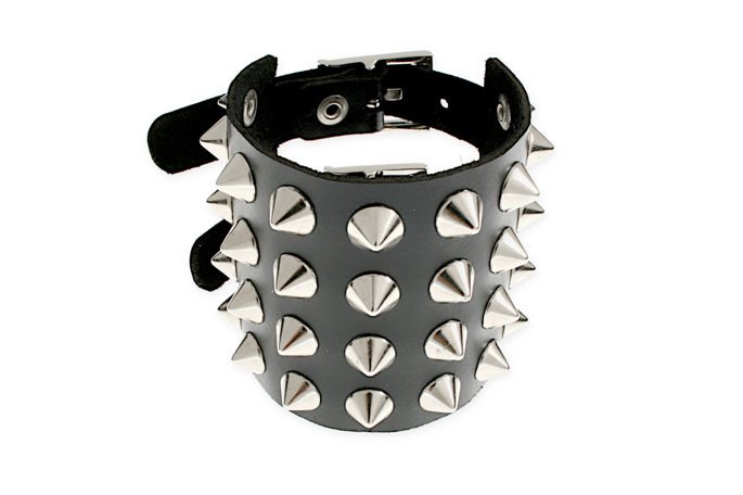 Skórzana Bransoleta Męska Ćwieki Kolce