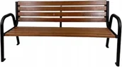 Wyposażenie miejsc publicznych - Ławka ogrodowa Karstal ławka stalowa ławka parkowa ławka ogrodowa meble ogrodowe drewniane oparcie Brussels S 9530 - miniaturka - grafika 1