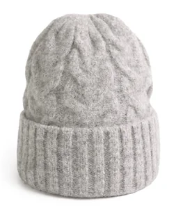 Czapka Damska Młodzieżowa Beanie Podwijana Zimowa Casualowa Ciepła Z Wełną - Czapki damskie - miniaturka - grafika 1