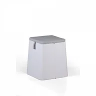 Taborety i hokery - B2B Partner Taboret plastikowy z poduszką, biały 432051 - miniaturka - grafika 1