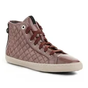 Trampki damskie - Buty Geox D N.Club A - Metal.Synt.Pat. D4258A-000HI-C8014 brązowe - miniaturka - grafika 1