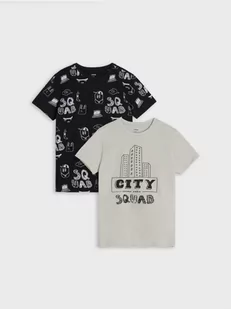 Sinsay - Koszulki 2 pack - czarny - Koszulki dla chłopców - miniaturka - grafika 1