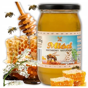 Miód Akacjowy Naturalny Pasieka z Polski Płynny Nektar Delikatny 1150G 2024 - Miód - miniaturka - grafika 1