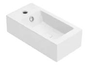 Umywalki - Umywalka ścienna Uptrend Auris 25x50 cm prostokątna lewa biały połysk TR4127 - miniaturka - grafika 1