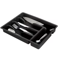 Pozostałe akcesoria kuchenne - Organizer na sztućce przybory wkład do szuflady czarny 5 przegródek 36x25,5x6 cm kod: O-229048-C   - miniaturka - grafika 1