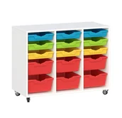 Meble do szkół i przedszkoli - Mobilny regał z pojemnikami Primo 235 - miniaturka - grafika 1