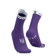 Skarpetki sportowe męskie - COMPRESSPORT Skarpetki do biegania wysokie ProRacing Socks V4 lilac/white - miniaturka - grafika 1