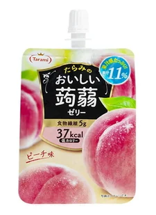 OISHII KONJAC JELLY PEACH - JAPOŃSKIE PŁYNNE GALARETKI Z KONJAKU BRZOSKWINIA, TARAMI 150g - Żelki - miniaturka - grafika 1