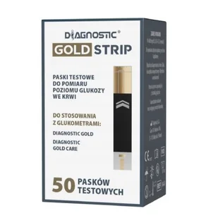 Diagnostic Gold Strip - Paski testowe do pomiaru glukozy we krwi - 50 szt. - Glukometry i akcesoria dla diabetyków - miniaturka - grafika 1