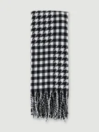 Apaszki i szaliki damskie - Szalik w czarno-białą kratę - miniaturka - grafika 1