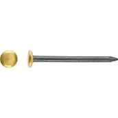 Gwoździe - LUX Gwóźdź stalowy z podniesioną główką pokrytą mosiądzem Ø 2 mm x 30 mm mosiądz - miniaturka - grafika 1