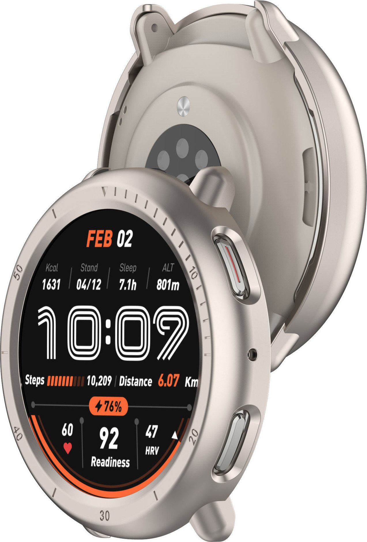 INF Półotwarte etui z poliwęglanu do Amazfit Active2 Beżowy
