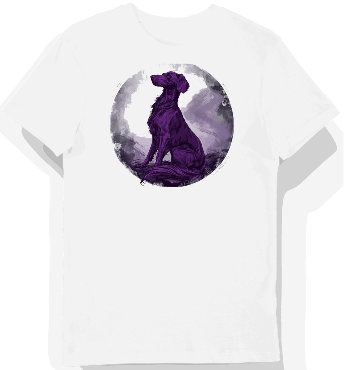 Koszulka męska biała z grafiką eleganckiego psa gończego XXL