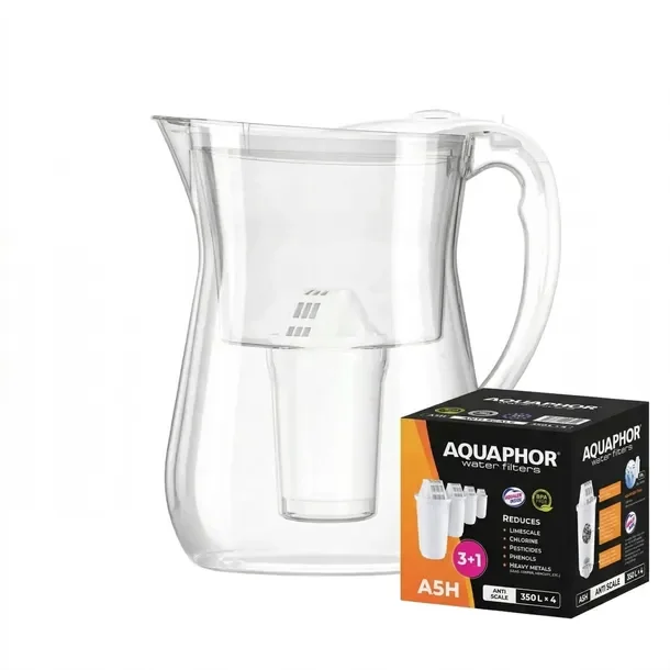 Dzbanek Aquaphor Lyon 3,8 l biały, Wkład A5 + 4 wkłady A5H
