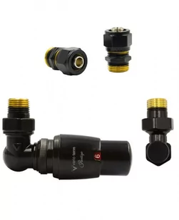 Zawór termostatyczny trójosiowy Master czarny mat lewy Pex - Zawory i kraniki Zawór termostatyczny trójosiowy Master czarny mat lewy Pex - Zawory i kraniki - miniaturka - grafika 1