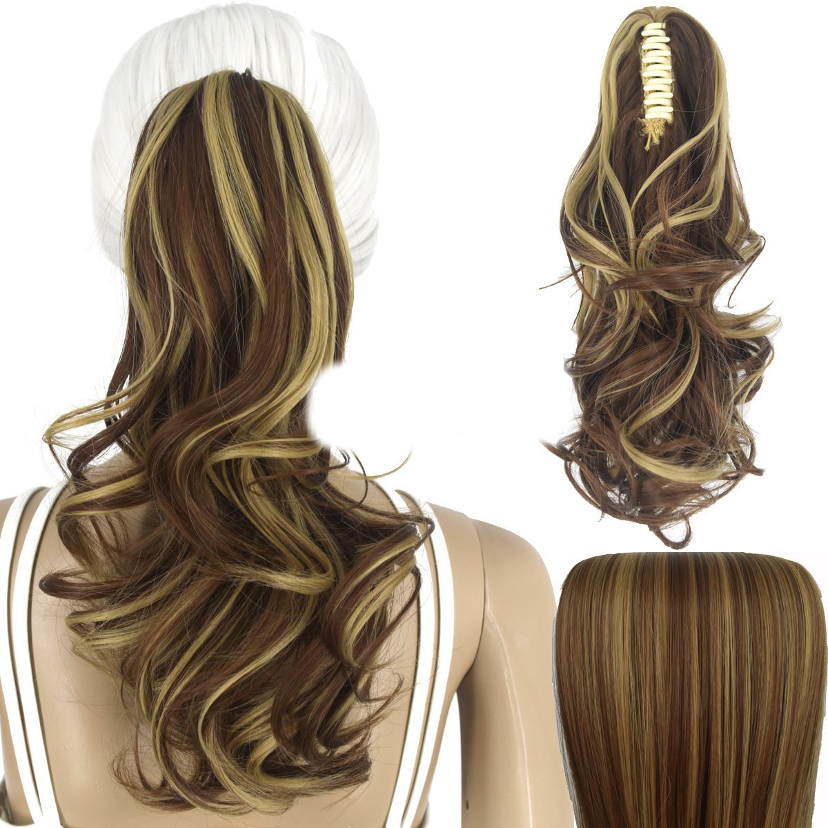 Włosy Syntetyczne Doczepiane Kucyk na Klipsie 35 cm Clip In Jak Naturalne