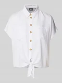 Bluzki damskie - Bluzka koszulowa o pudełkowym kroju z wiązanym detalem model ‘PIA’ - miniaturka - grafika 1