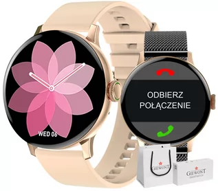 Paski - Smartwatch Damski Giewont GW330-4 Różowe Złoto-Róż Pudrowy Pasek Silikonowy + Czarna Bransoleta 100% ORYGINAŁ WYSYŁKA 0zł (DPD INPOST) GWARANCJA POLECANY ZAKUP W TYM SKLEPIE - grafika 1