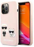 Etui i futerały do telefonów - Karl Lagerfeld nakładka do iPhone 13 Pro Max 6,7" KLHCP13XSSKCI hard case jasnoróżowa Silicone Karl & Choupette 8_2276754 - miniaturka - grafika 1