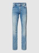 Spodnie męskie - Jeansy o kroju slim fit z 5 kieszeniami - miniaturka - grafika 1