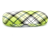 Akcesoria do okularów - Twarde etui Futerał na okulary Zielona Kratka ET-103c - miniaturka - grafika 1