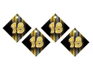 Urodziny dla dorosłych - Congee.pl Zawieszki na butelki z wstążeczką na osiemnaste urodziny - 12 szt. - miniaturka - grafika 1