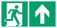 Systemy ekspozycyjne i znaki informacyjne - AE095 KIERUNEK DO WYJŚCIA EWAKUACYJNEGO W GÓRĘ PRAWOSTRONNY, TS - PŁYTA TD FOTOLUMINESCENCYJNA; (200X100MM) - miniaturka - grafika 1