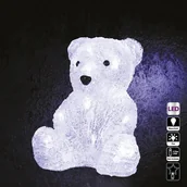 Oświetlenie świąteczne - Ozdoba świetlna zewnętrzna, miś z akrylu, 16 LED - miniaturka - grafika 1