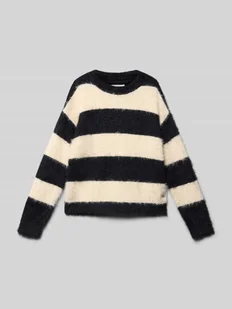 Sweter z dzianiny z okrągłym dekoltem - Swetry dla dziewczynek - miniaturka - grafika 1