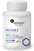 Suplementy naturalne - Aliness Magnez Organiczny Trio-120 mg Cytrynian, Jabłczan, Taurynian 100 kapsułek - miniaturka - grafika 1