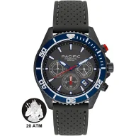 Zegarki męskie - Pacific Poseidon SMPA-2004-05 szary męski zegarek chronograf 200M - miniaturka - grafika 1