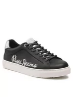 Sneakersy damskie - Pepe Jeans Sneakersy Adams Pam PLS31200 Czarny - miniaturka - grafika 1