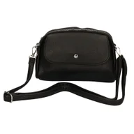 Torebki damskie - Torebka damska listonoszka elegancka czarna - miniaturka - grafika 1