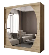 Szafy - Nowoczesna szafa przesuwna z lustrem w kolorze dąb sonoma K4-K62 - miniaturka - grafika 1