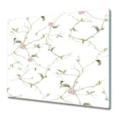 Deski do krojenia - Stylowa Deska Do Krojenia ze Szkła 60x52 cm - Minimalistyczne kwiaty - miniaturka - grafika 1