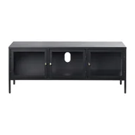 Szafki RTV - Czarna metalowa szafka pod TV 132x52 cm Carmel – Unique Furniture - miniaturka - grafika 1