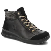Botki damskie - Czarne Botki Rieker Ocieplane Buty Damskie - miniaturka - grafika 1