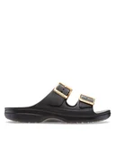 Klapki i japonki damskie - Crocs Klapki Saturday Sandal Metallic Buckle 213316 Czarny - miniaturka - grafika 1