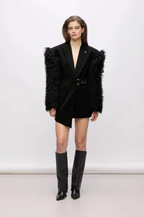 Karl Lagerfeld sukienka Karl Lagerfeld Studio kolor czarny mini dopasowana A4W13061 - Sukienki - miniaturka - grafika 1