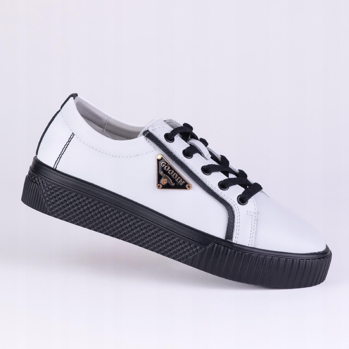 Półbuty damskie GOODIN GD-FT-114 skóra naturalna białe/czarne 40
