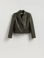 Marynarki i żakiety damskie - Reserved - Marynarka z imitacji skóry - jasny zielony - miniaturka - grafika 1