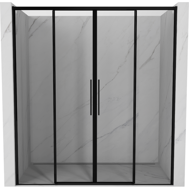 Mexen Rox drzwi prysznicowe rozsuwane 170 cm, czarna ramka, czarne - 8C2-170-002-70-70