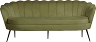 Sofy i kanapy - Ładna sofa 3 osobowa welurowa zielona. - miniaturka - grafika 1