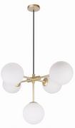 Lampy sufitowe - Candellux Lighting złoty żyrandol do salonu MATI 35-73778 lampa wisząca nad stół nowoczesna klosze białe 35-73778 - miniaturka - grafika 1