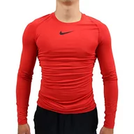 Koszulki męskie - Nike M NP Top LS COMP Long Sleeved T-Shirt, University Red/Black, S - miniaturka - grafika 1